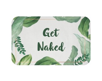 Funny Bath Mat Get Naked Shower Bathroom Mat Tropical Palm | Etsy