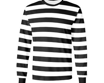 Pull Noir Rayé Blanc Aventures Des Toiles Taille 46 - Col Et Manches T-shirt, Vintage