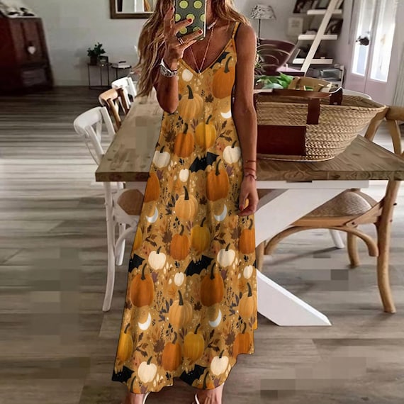 open lace back dress Long sleeves orange maxi chiffon dress 5076 – Xiaolizi main image 1