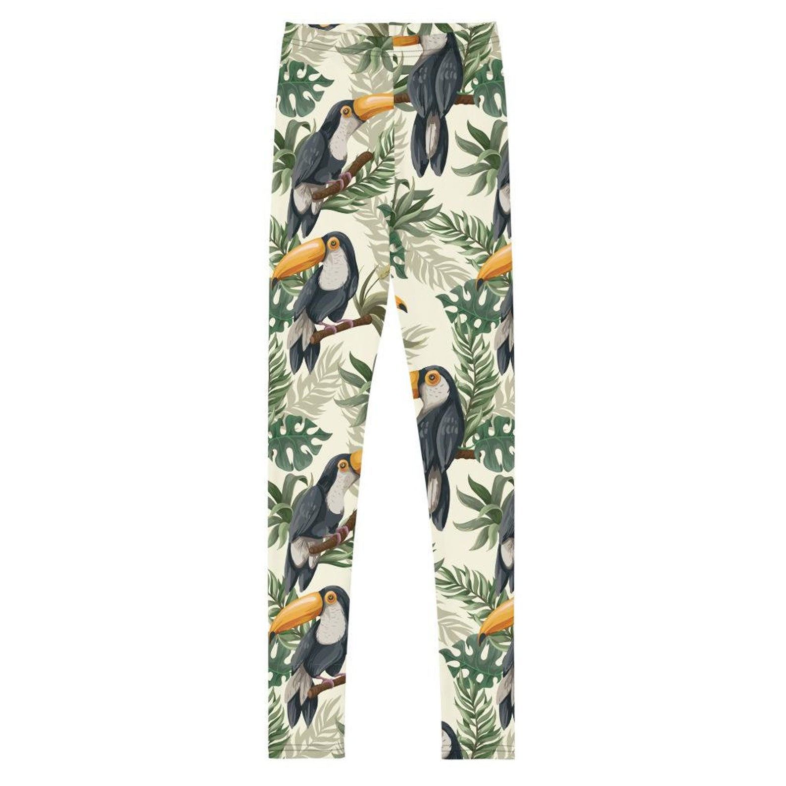 Tropical Toucan Girls Leggings 8-20 Green Bird Youth Teen - Etsy