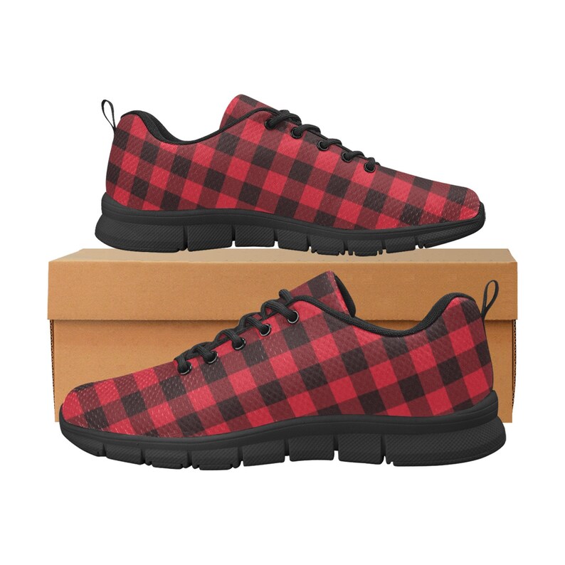Blue Buffalo Plaid Women's High Top Shoes