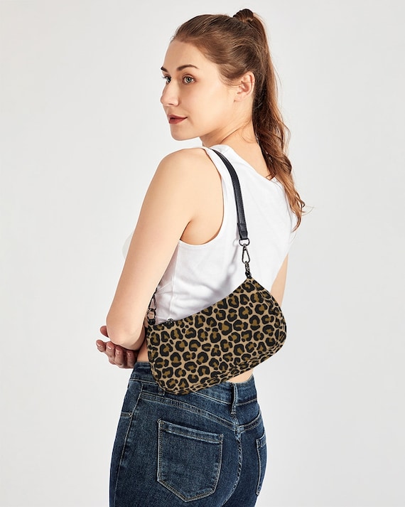 Leopard Print Small Purse Handbag, Animal Cheetah Brown