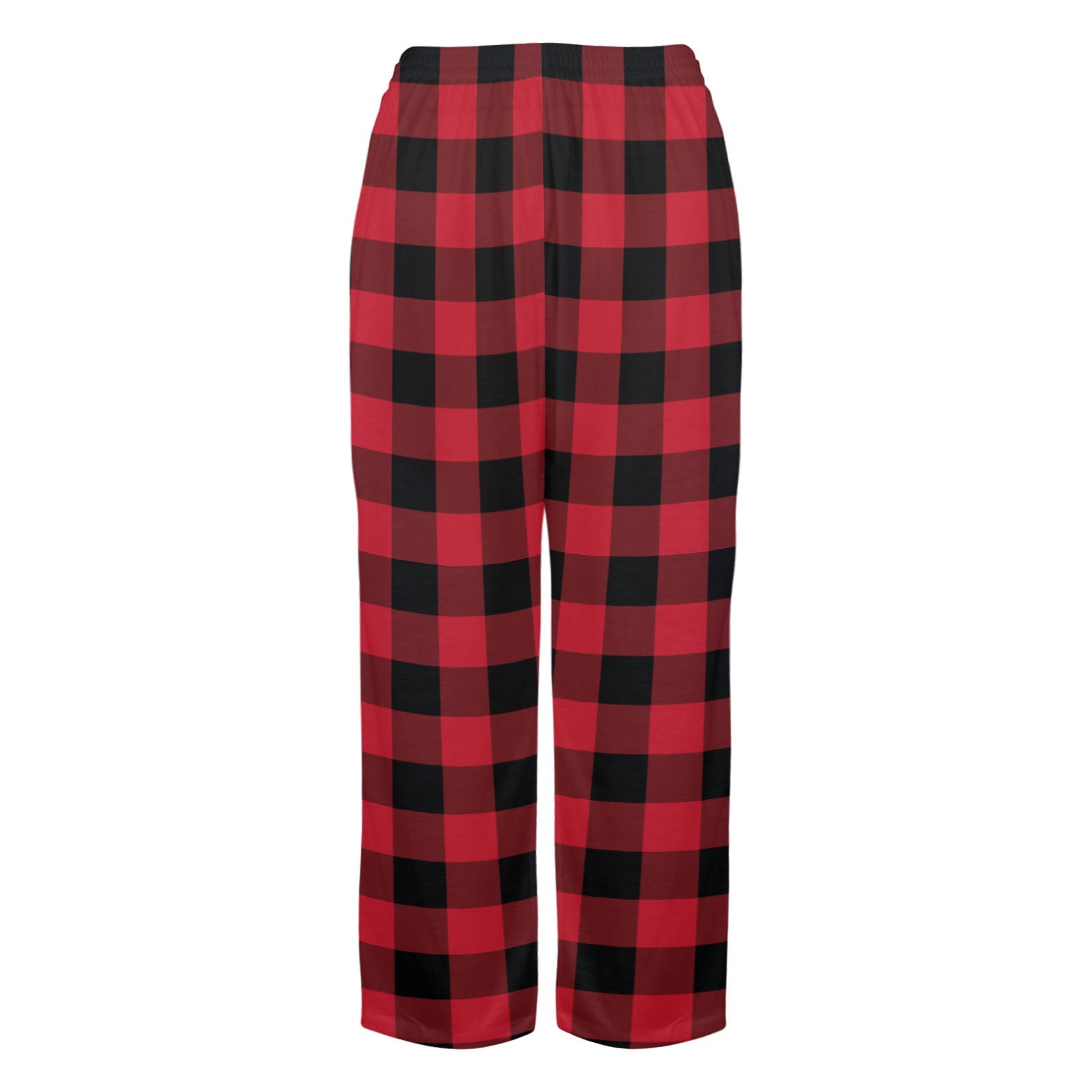Red Buffalo Plaid Women Pajamas Pants Black Check Christmas Xmas Satin PJ Funny Pockets Trousers Couples Matching Ladies Trousers Bottoms