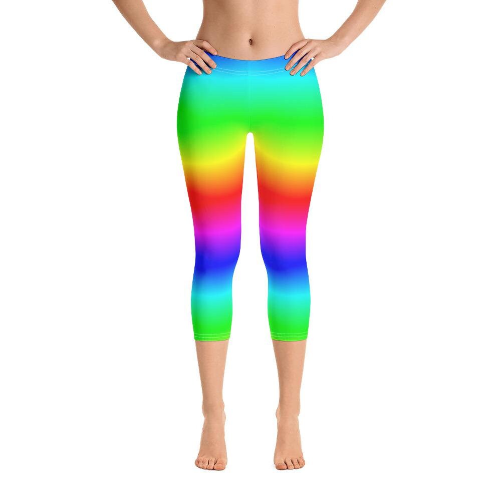 rainbow capri leggings