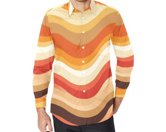 mens orange striped dress shirt Bold Striped Popeline Shirt Orange Regular Fit / XL 45
