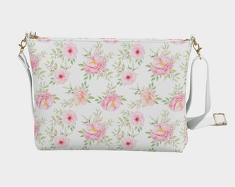 25SS新作人気【SIENNE】Mini Flower Padding Bag★アイボリー Pink Flowers Vegan Leather Crossbody Purse Women, Floral