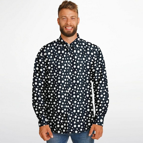 Men's Navy Blue & White Polka Dot Shirt | Ben Sherman | Est 1963