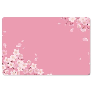Kirschblüten Schreibtischmatte, Pink Kunst Groß Klein Breit Gaming Tastatur Maus Einzigartige Büro Computer Laptop Pad