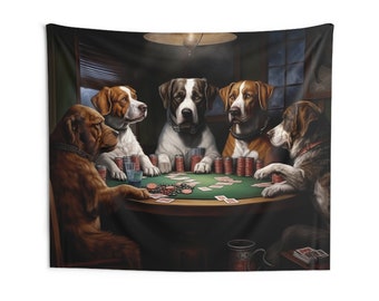 Dogs Play Cards Poker Tapestry Dogs Playing Poker Coolidge Art