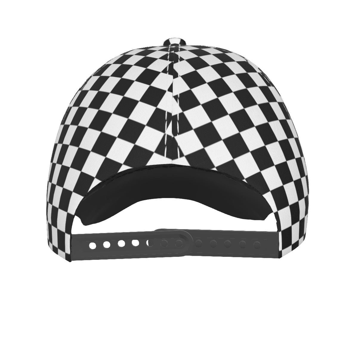 High Fashion Black and White Chained Flower Checkered Cap Checkered Baseball Hat – CheckeredChix main image 3