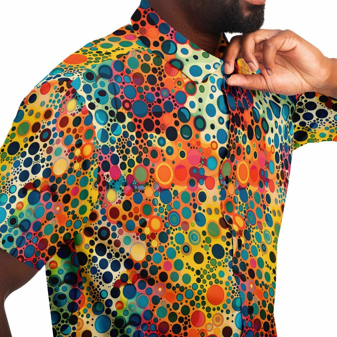 ファッション Men's Print Button Down Shirt Bold Artistic Prints Shirt Disco Shirt Men Bl il_1080xN.5889413549_9i37.jpg