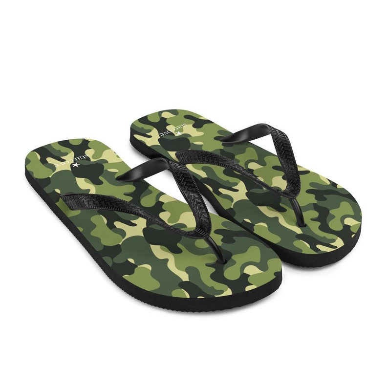 Army Pants and Flip Flops Green Camo Camouflage Print Men Etsy