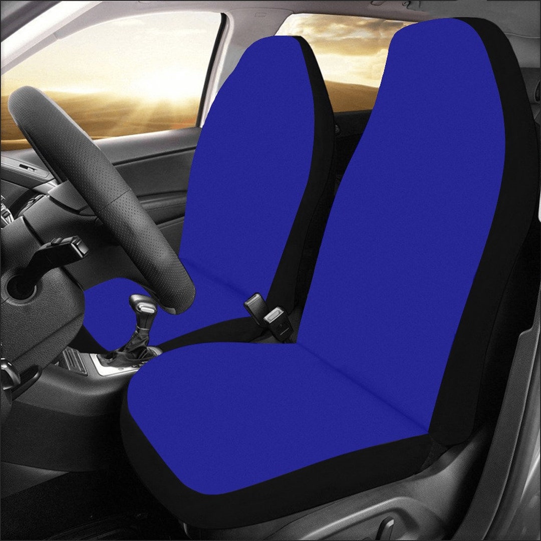 Navy Blue Car Seat Covers 2 Pc, Solid Color Front Seat Covers Car RV
