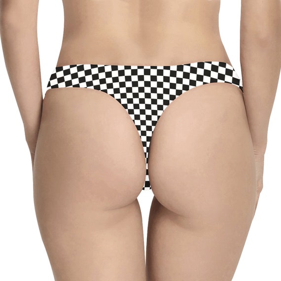 Tangas de mujer a cuadros calzoncillos de corte alto a cuadros blancos y negros ropa interior atrevida ropa interior dia de San Valentin novia sexy bragas nupciales para damas Etsy Mexico