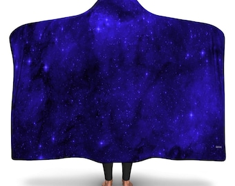 Kapuzen Decke Erwachsene Kinder Weltraum Sterne Konstellation Cosmic Blau Sherpa Haube Weicher Micro Fleece Tragbarer Umhang Winter Männer Frauen Geschenk