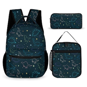 Sac à dos dinosaure Trex, Dinosaure Trex Enfants Garçons Filles Livres École Poches latérales étanches Sac isotherme pour ordinateur portable