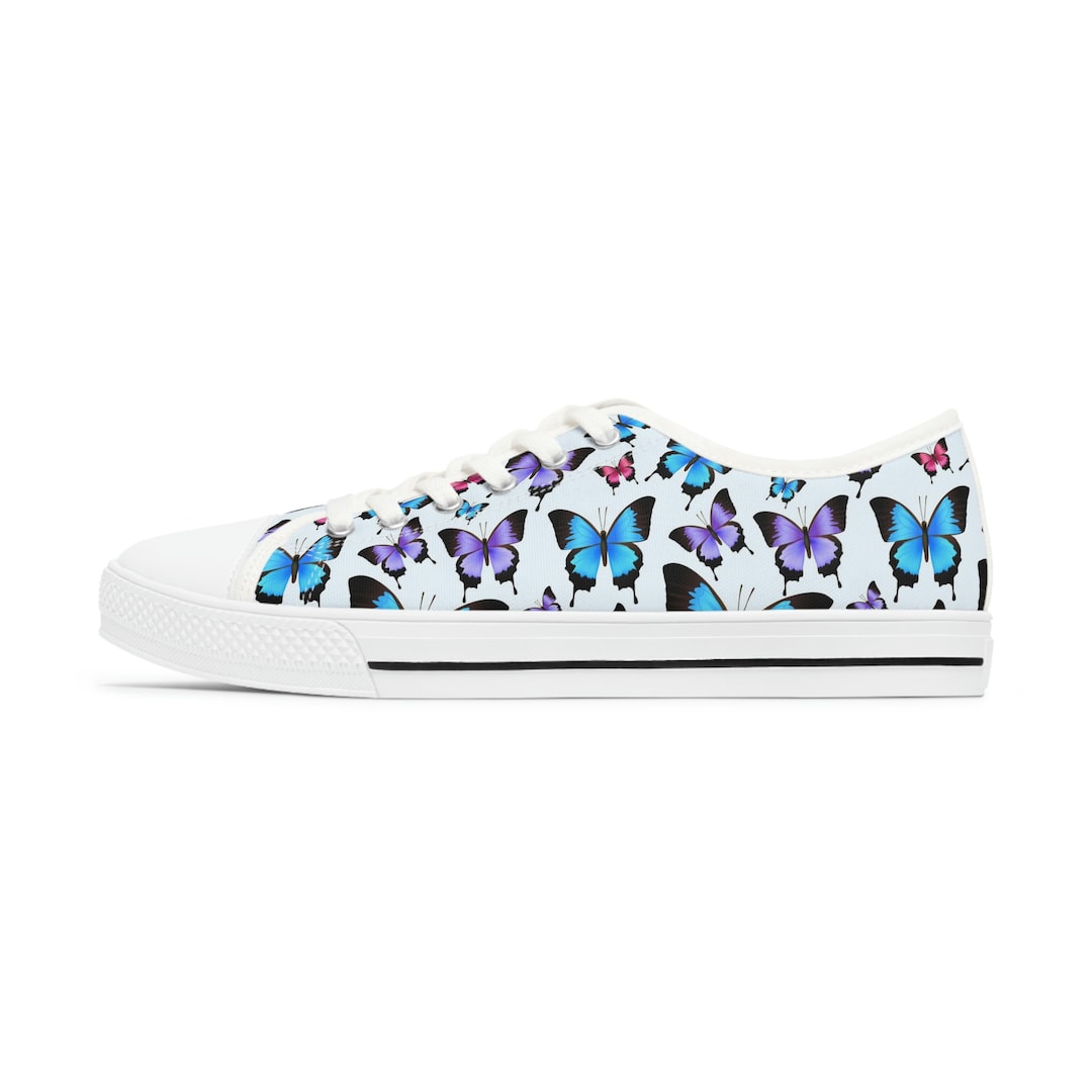 Monarch Butterfly Pattern Print Black Sneaker Shoes For Men Women main image 1
