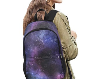 Galaxy Backpack, Purple Stars Space Nightsky Men Women Kids Gift Him Her  School College Waterproof Side Mesh Pockets Aesthetic Bag