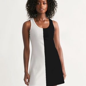 Black and White Color Block Dress - Etsy