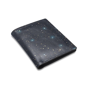 Konstellation Sterne männlich Männer Brieftaschen, Space Galaxy Jungs Billfold Designer Kartenhalter Wächter Herren schlank dünne Bi Falten Luxus minimalistisch