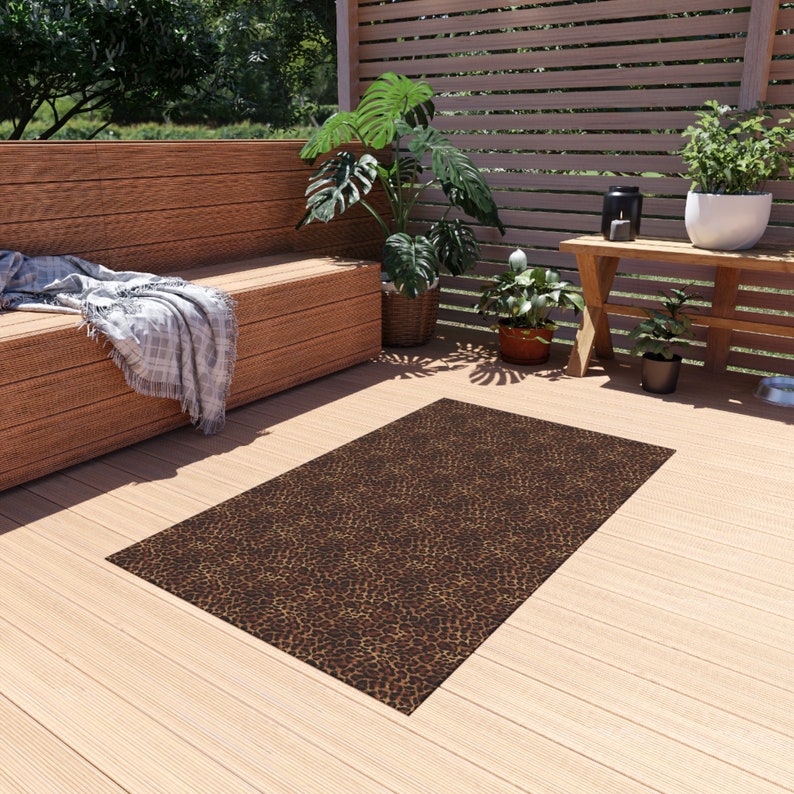 Leopard Outdoor Area Rug, Animal Print Cheetah Waterproof Carpet Floor ...