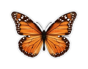 Monarch Butterfly Decal Art Stickers, Laptop Vinyl Cute Waterproof Waterbottle Tumbler Car Bumper Aesthetic Label Wall Small Large Window