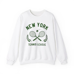 Bluza New York Tennis, NYC Club Vintage Graphic NY Crewneck Fleece Cotton Sweater Pullover Men Women Adult Aesthetic Top