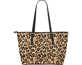 Leopard Tote Bag Purse, Animal Print Cheetah Print Handbag Women