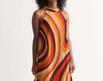 Robe D’été Longue Rétro à Pois – Bretelles Spaghetti, 95% Polyester, Tailles S à 2XL