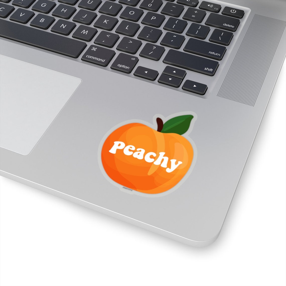 Peachy Decal Peach Vinyl Sticker Fruit Just Orange Watercolor Etsy