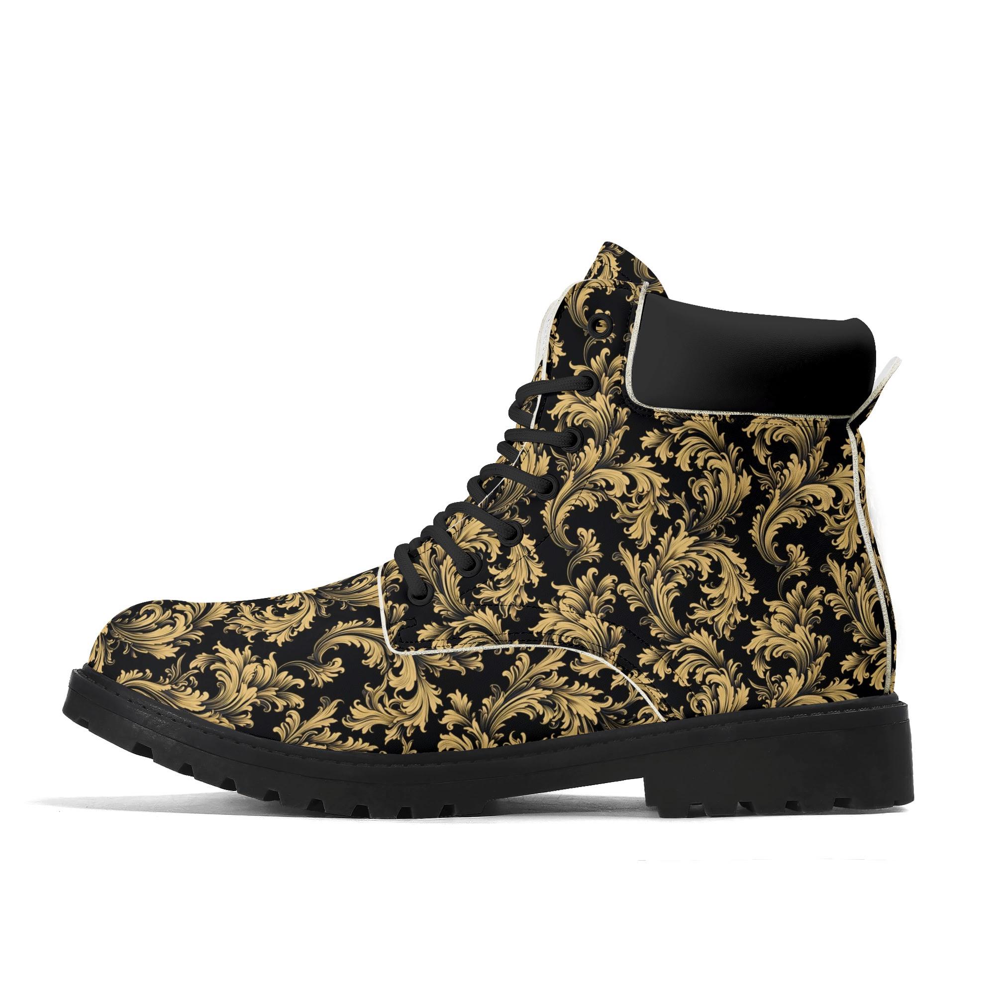 black and gold dress boots Saint Ashley Black Leather Gold Horsebit Dcor Back Zip Boots US 8-8.5 / EU 39 / Black