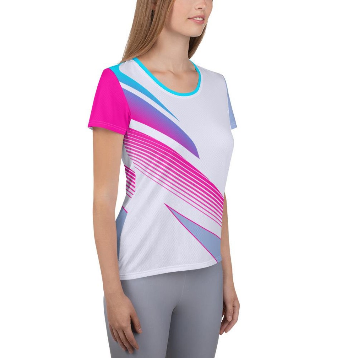 Pink Athletic Women Cooling Gym Sports Shirt Max Fit Etsy