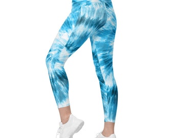 LIGHT BLUE LEGGINGS Leggings With Pockets Pastel Leggings High Waisted  Leggings Workout Gym Fitness Running Yoga Leggings 