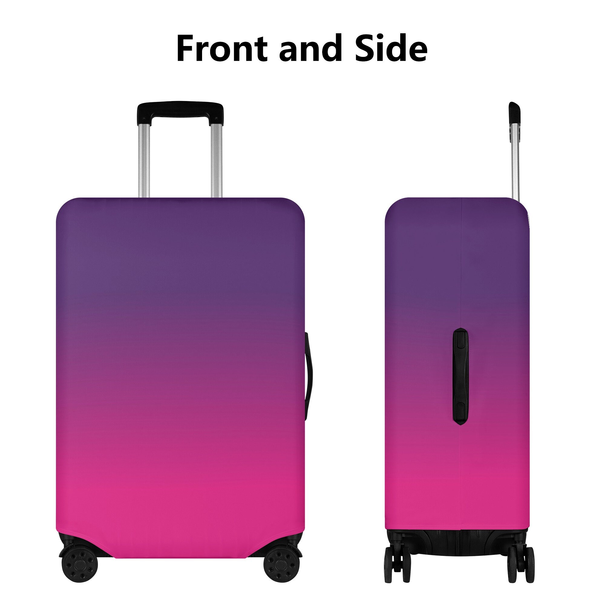 Joisal Luggage Cover - Cute Peony Flowers Purple Design, Fits 26-28" Suitcases, Telescoping Handle Hole, Zipper Closure (Large)