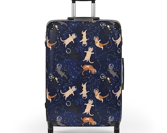 Katten in de ruimte Cabine Koffer Bagage, sterrenbeeldprint Schattig handbagage Klein Groot rollende spinnerwielen Designer harde hoes