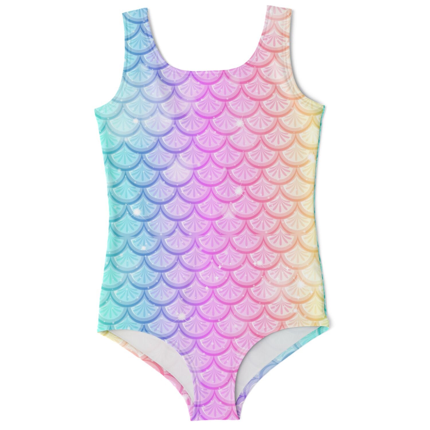 Rainbow Mermaid Little Girl Kids Swimsuits W Liner 2T 7 - Etsy