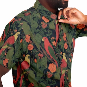 bird dress shirt EYES Luxury Shirt Birds and Branches White
