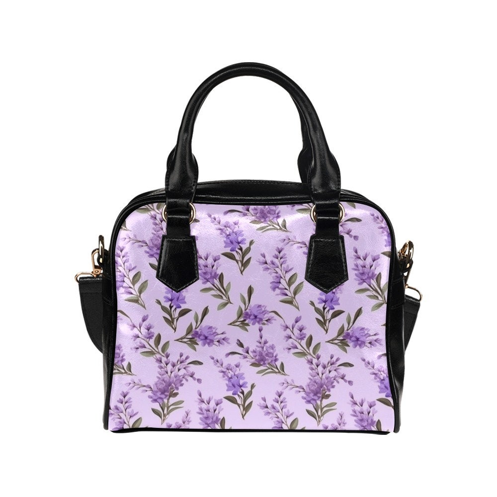 Lavender Floral Purse, Flowers Purple Pattern Cute Small