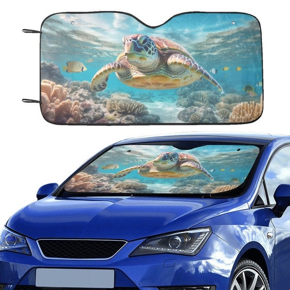 Meeresschildkröte Auto Sonnenschutz, Windschutzscheibe Ozean