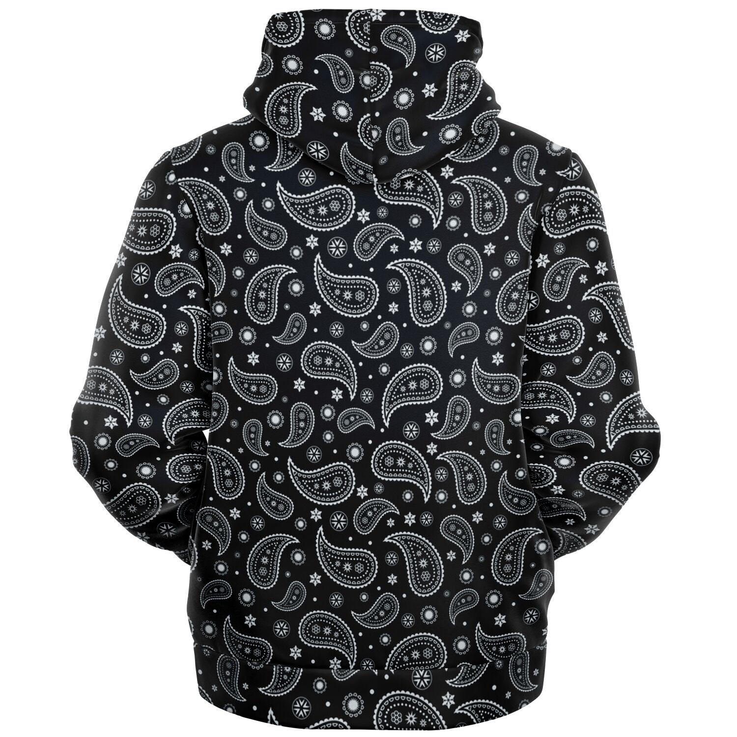 Black paisley cut & sew zip up hoodie sale