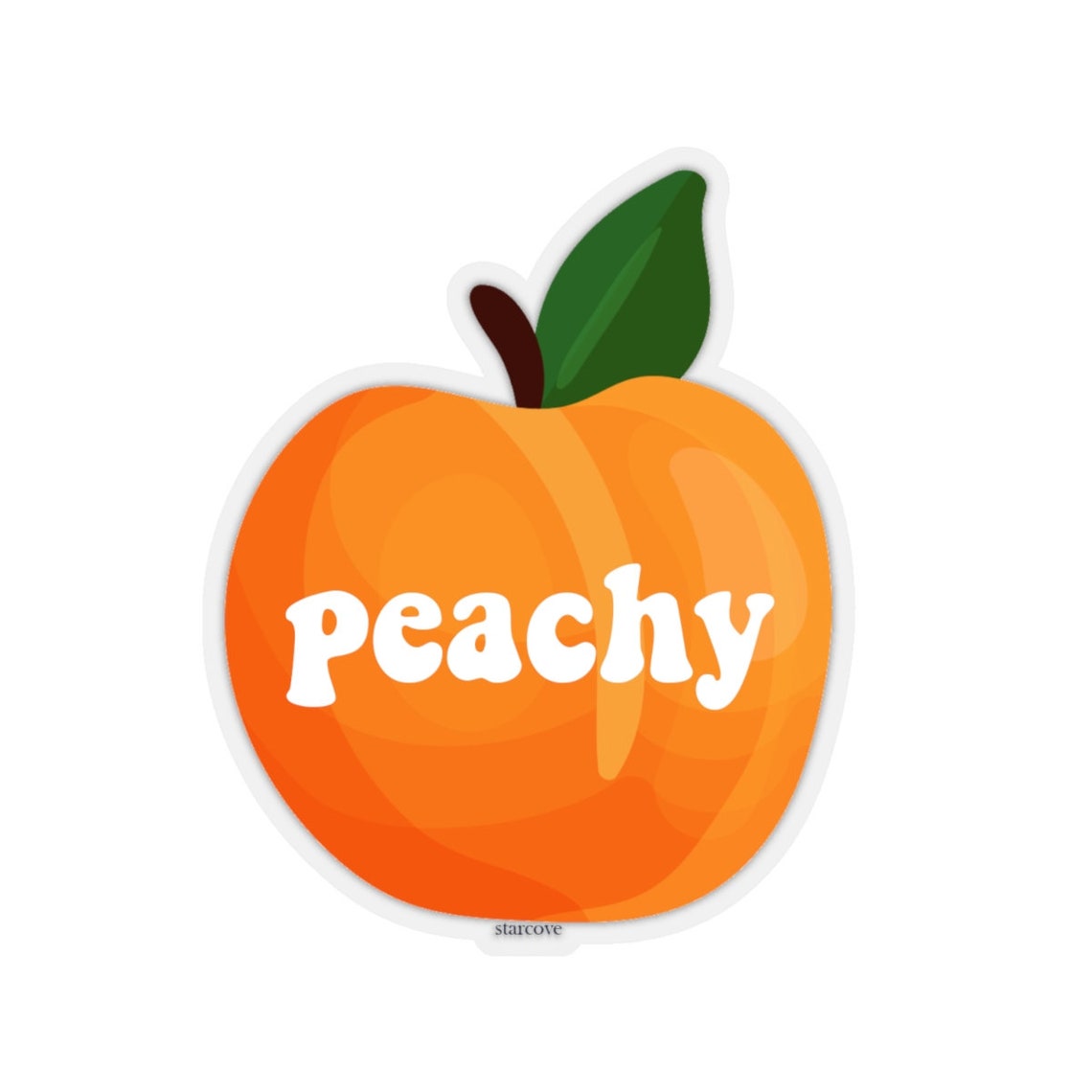 Peachy Decal Peach Vinyl Sticker Fruit Just Orange Watercolor Etsy