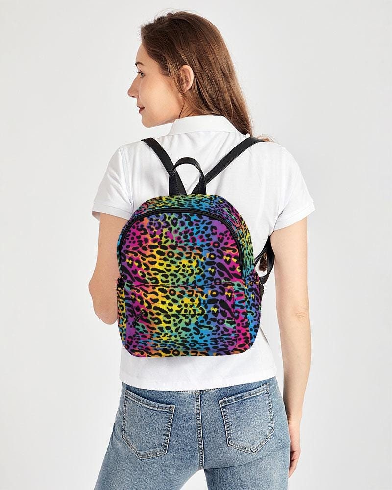 animal print mini backpack JanSport Pink Ice Cherry Embroidery Half Pint FX As versatile as its original JanSport Leopard Rose Half Pint