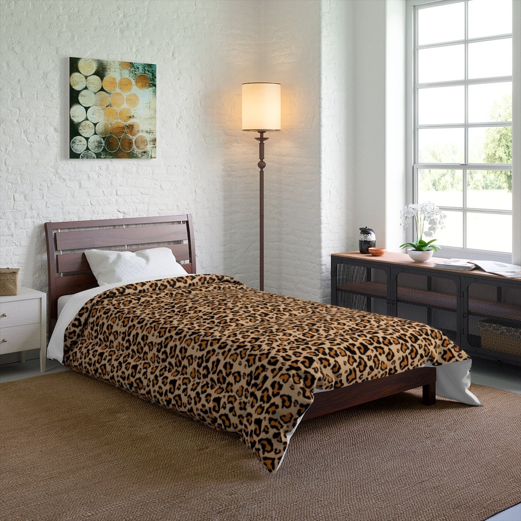 Cheetah print comforter set queen discount