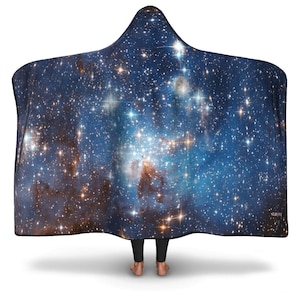 Galaxy Sherpa Hooded Deken, Sterren Outer Space Kosmische Constellatie Hemelse Fleece Microfleece Volwassen Jeugd Mannen Vrouw Draagbare Winter Gift