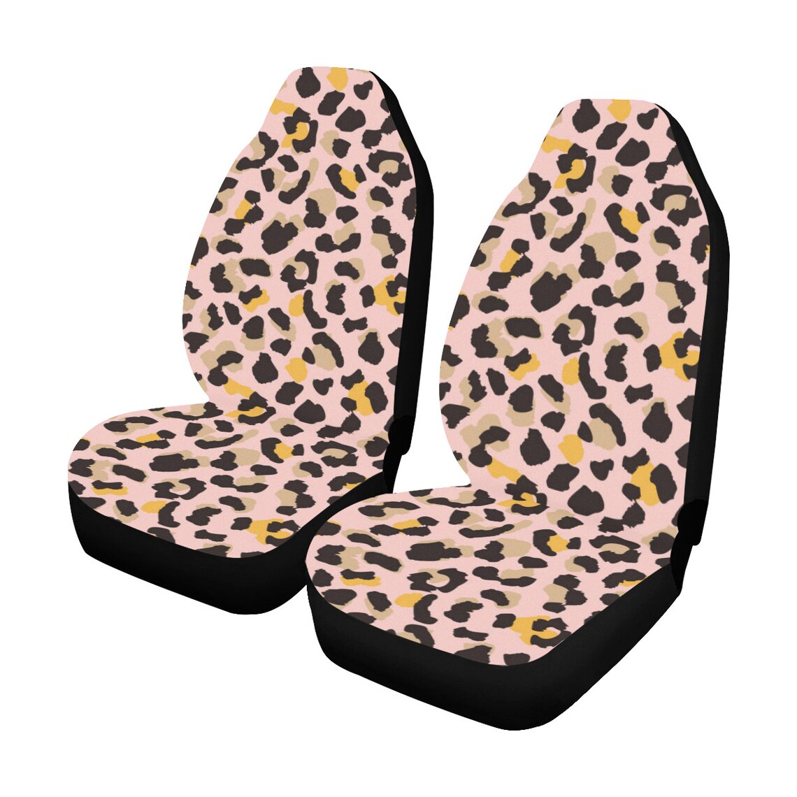 Pink Leopard Car Seat Covers 2 Pc Animal Print Cheetah Etsy