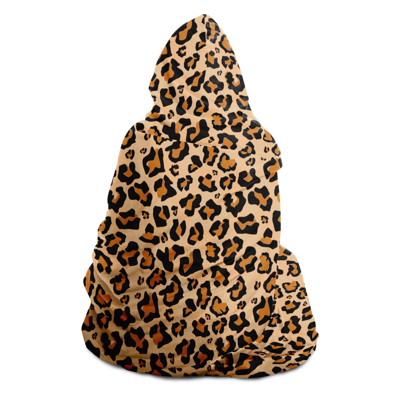 Discover Leopard Hooded Blanket, Animal Print Cheetah Sherpa Fleece Soft Fluffy Cozy Warm Adult Men Women Kids Large Gift