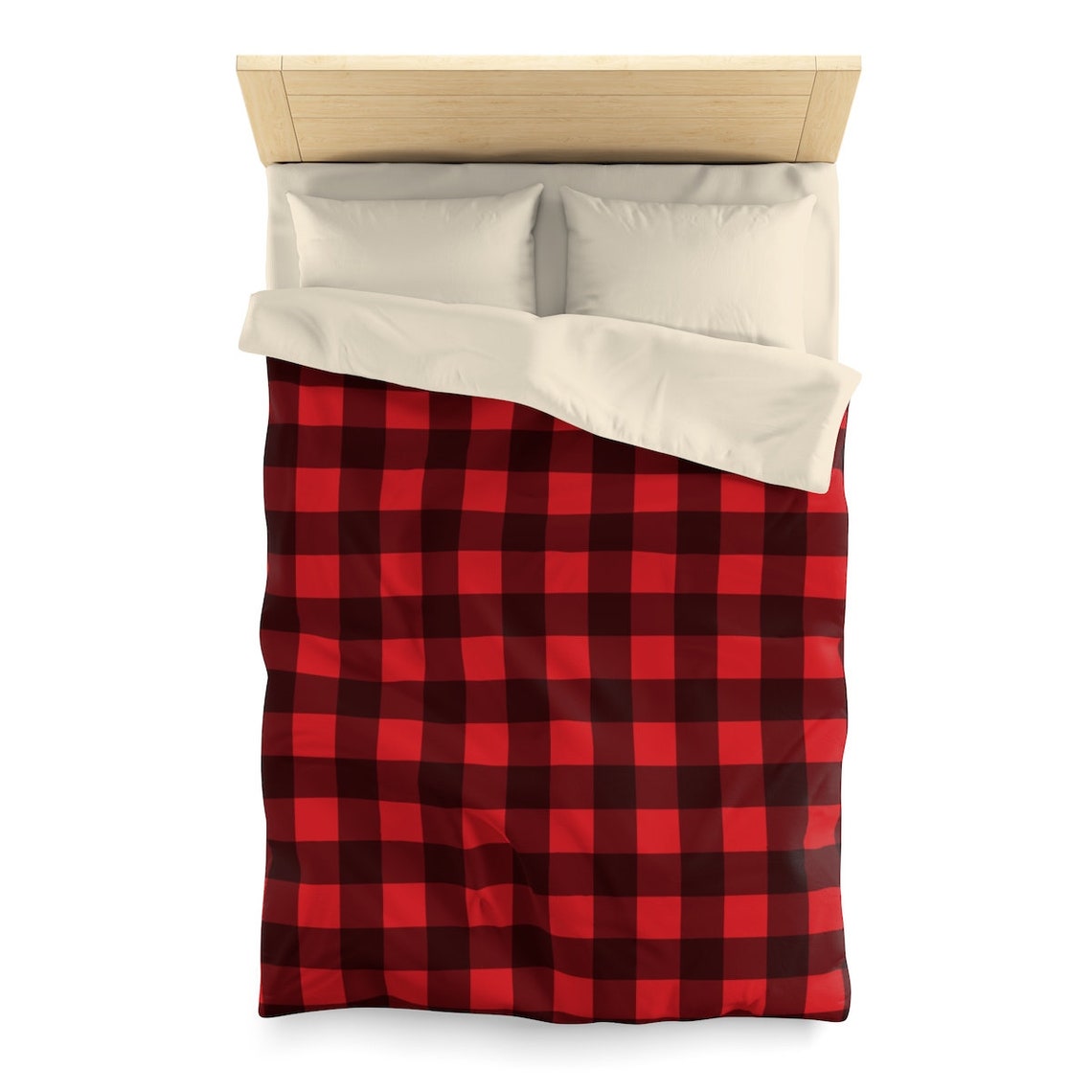 Buffalo Plaid Duvet Cover Red Black Check Lumberjack Etsy