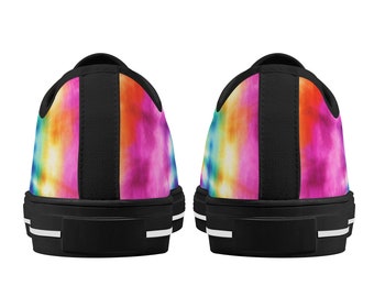 Scarpe da donna Tie Dye, Sneakers rosa Canvas Bianco Nero Low Top