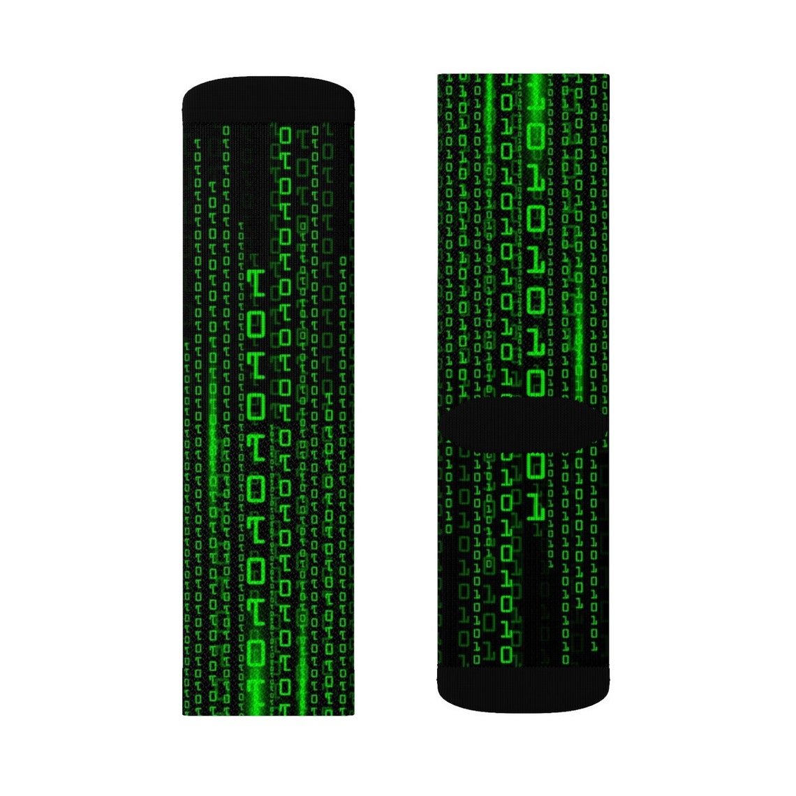 Computer Digital Socks, 3D Printed Sublimation Green Binary Code ...
