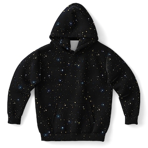 Constellation Space Kids Pullover Hoodie, Galaxy Girls Boy Toddler Youth Children Fleece Aesthetic Graphic Cotton Hooded Sweatshirt Pockets